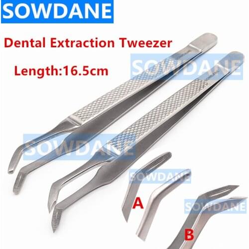 2 pcs Dental Extraction Tweezer Pointed End Root Splinter Forcep Round Tip Root Tip Pick Tweezers Dental Orthodontic Instrument