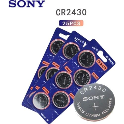 25PCS Sony CR2430 Button Batteries DL2430 BR2430 KL2430 Cell Coin Lithium Battery 3V CR 2430 For Watch Electronic Toy Remote