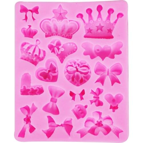 3D Nobility Cake Fondant Cake Decoration Crown Decorative Birthday Cake Baking Imperial Crown Butterfly Knot Heart A468