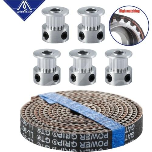 3D Printer Accessories 5pcs 16/20 teeth GT2 Timing Pulley Synchronous Wheel Bore 5mm and 5M GATES-LL-2GT GT2-6mm GT2 Timing Belt