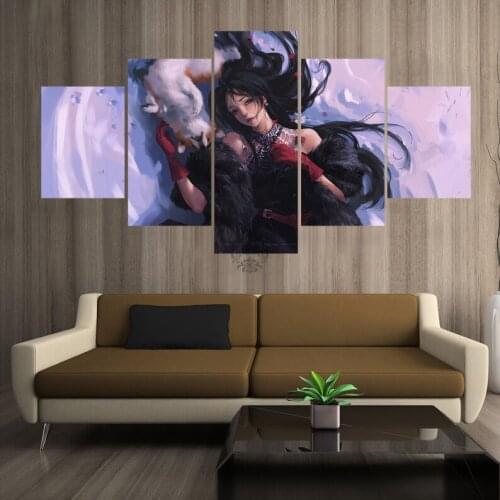 5 Piece Decorative Painting Poster New Fashion Office Home Mural Snow Girl and Koki Anime Painting Fanxin Wholesale