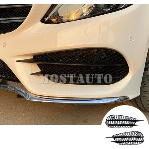 For Mercedes Benz C Class W205 AMG Bumper ABS Plastic Front Bumper Grille Air Vent Trim 2014-2018 2pcs
