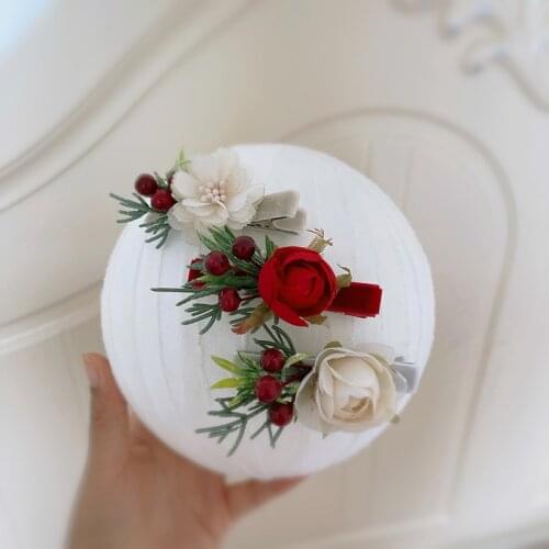 Free Shipping Baby Christmas Flower Clips