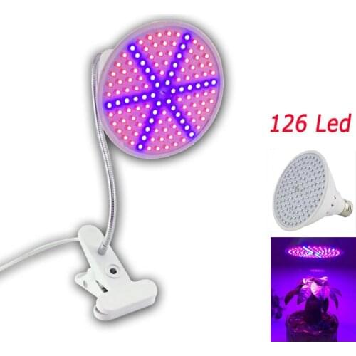 Flower Light Plant Grown Led 126 LED Lamp With Flexible Desk Holder Clip Growing Lighting Indoor Hydroponic Green House