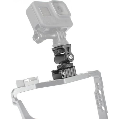 Monitor Holder Cold Shoe Mount for Camera Field Monitors Microphone Hot Shoe 180° Rotation Adjustable Bracket Light Gimbal Base