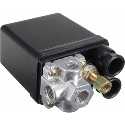 90-120 PSI Air Compressor Parts Pneumatic Switch Valve Air Pump Automatic Switch Pressure Controller 12 Bar 20A 220V 4 Port