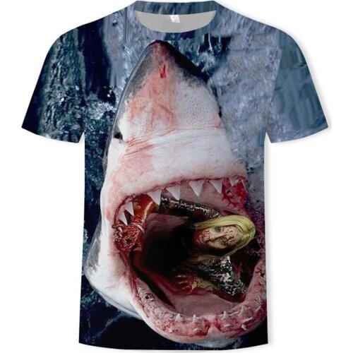Terro Shark T Shirt Men Sea Tshirt Punk Rock Clothes 3d T-shirt Animal Rap HipHop Tee Fitness Mens Clothing 2020 New Casual Tops