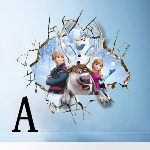 Hot Movie Wall Stickers Kids Bedroom Decorations Cartoon Film Elsa Snow Queen Wall Stickers Girls home decals children mural art