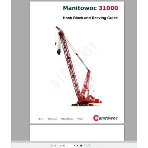 Manitowoc Crawler Cranes Part Manual, Operator & Maintenance Manual, Service Manual DVD