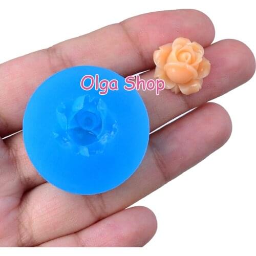 HYL349 15.2mm x 15.5mm Flower Silicone Mold Fondant Cake Decoration Candy Resin Clay Earrings Necklace Craft Soap Candle