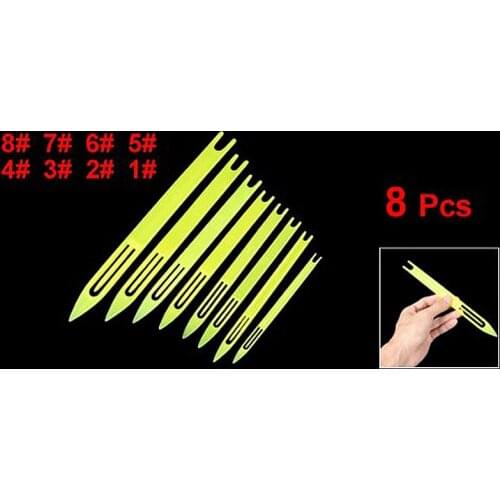 8 Pcs/Set Fishing Line Equipment Repair Netting Needle Shuttles White Plastic Fishing Accessory-Size:1#-8