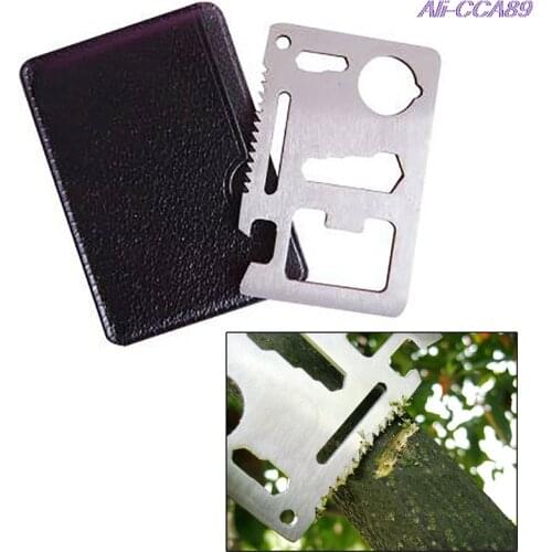 Mini Multi Tools 11 in 1 Multifunction Outdoor Hunting Survival Camping Wild Pocket Credit Card Knife Silver Multitool With Box