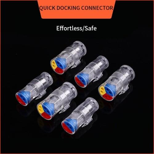 Mini Fast Butt Type Wire Cable Connectors 1 into 2 out Universal Quick Detachable compact Conductor Terminal block 0.08-4mm2