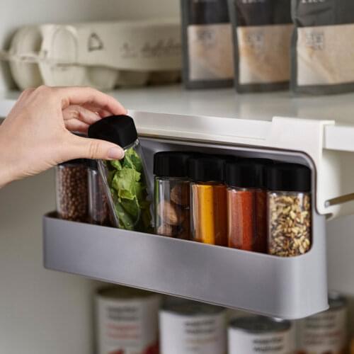 Suchme Seasoning Bottle Storage Rack Cabinet Shelf Organizer Space Saving Hanging Condiment Jar Kitchen Supplies for Household