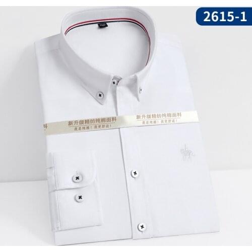 2021 New Men Shirt 100% Cotton Oxford Long Sleeve Soft With Logo Solid Color Patchwork Collar 3D Cutting Enzyme Washed 5XL DA504