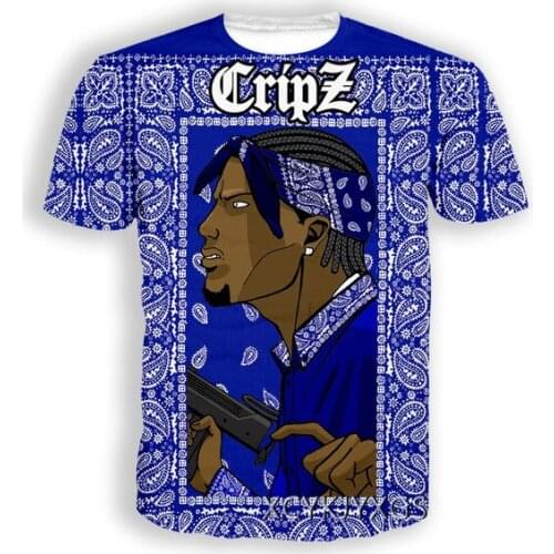 New 3D Printing Blood Gang Bandana Fashion Men Women Hip HopT-shirt Plus Size S-7XL harajuku graphic t shirts