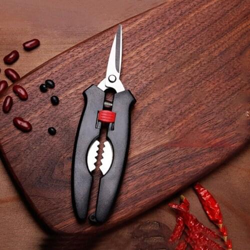 Stainless Steel Crab Shrimp Scissors Lobster Crab Shear Kitchen Seafood Gadget Walnut Pliers Meat Vegetables ABS Handle Scissors