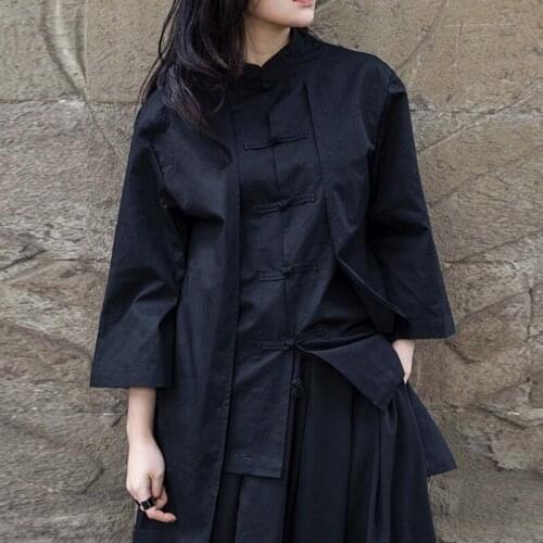 Chinese Style Clothing Women Cotton Shirt Tops Vintage Retro Shirt Coat Tai Chi Uniform Tang Suit Breathable Casual Hanfu 31234
