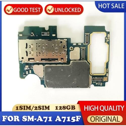 Original Unlocked for Samsung A71 motherboard A715F Motherboard, Europe Version for Samsung A715F Mainboard with Full Chips