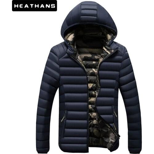 -20 Degree Autumn Winter Parka Coat Men Fashion Hooded Windbreaker Parka Jacket Male Thicken Solid Color Coat Men Clothing Homme
