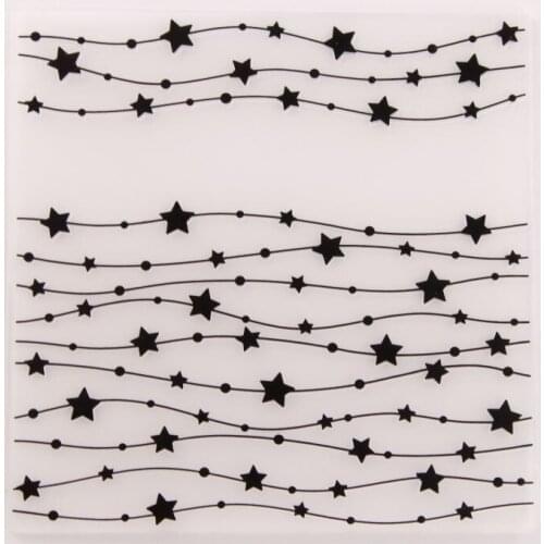 15x15 Curve Star Embossing Folders Plastic For Scrapbooking DIY Template Fondant Cake Photo Album Card Making