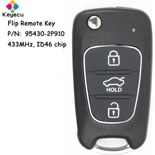 KEYECU Upgraded Keyless Entry Flip Remote Control Car Key - 433MHz & ID46 Chip - FOB for Kia Sorento 2011 2012 P/N: 95430-2P910