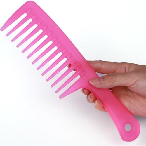 Large Wide Tooth Comb Anti-static Hole Handle Grip Hairbrush Woman Wet Detangle Curly Hair Brushes Salon Styling Tools