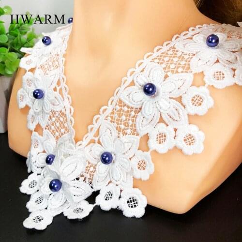 HWARM 10yard 6.4cm Handmade Arts Craft Fabric Screen Lace Sewing Trim DIY Window Curtains Wedding Ribbon With Beads Women Skirt