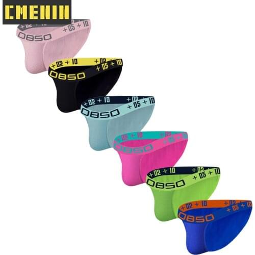 6PCS New Brand Sexy Underwear Men Jockstrap Comfortable Cotton Gay Mans Underwear Bikini Men Briefs Mens Panties Cuecas BS3517