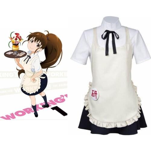 High-Q Unisex Anime Cos WORKING!! Taneshima Popura Yamada Aoi Cosplay Costumes Maid Dress Lolita Uniform Suits Sets