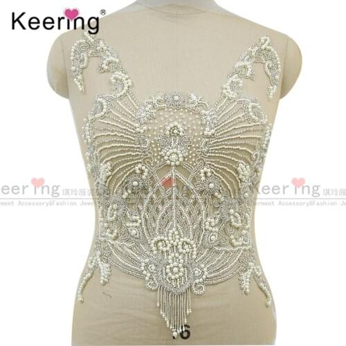 Hand-made pearl beads embroidery designs for Wedding Dress WDP-092