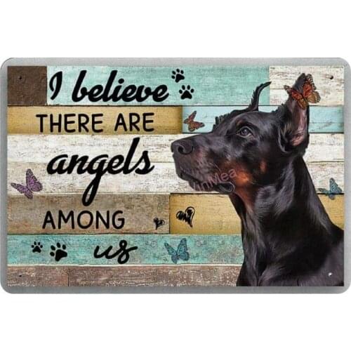 I Believe There are Angels Among Us Novelty Parking Retro Metal Tin Sign Plaque Poster Wall Decor Art Shabby Chic Gift