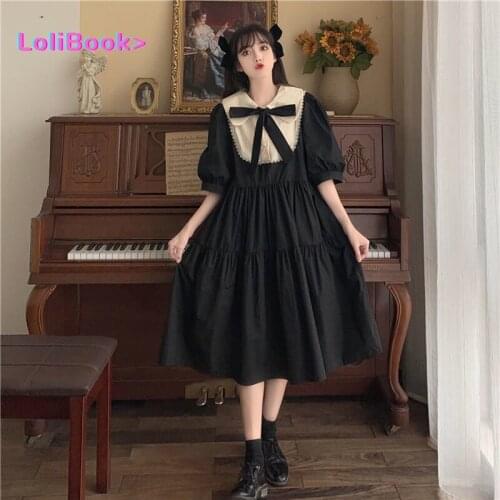 Lolibook Japanese Kawaii Dress Women Casual Summer Elegant Sweet Party Dress Female Holiday Princess Harajuku Lolita Dress