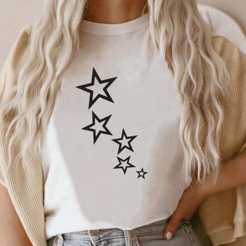 Women T-shirt Star New Style 90s Short Sleeve Tee Fashion T Shirt Female Cartoon Print Graphic 2021 Top 90s Ladies Clothing