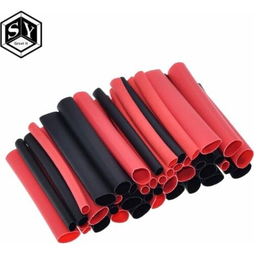 Great it 1set=150PCS 7.28m Black And Red 2:1 Assortment Heat Shrink Tubing Tube Car Cable Sleeving Wrap Wire Kit