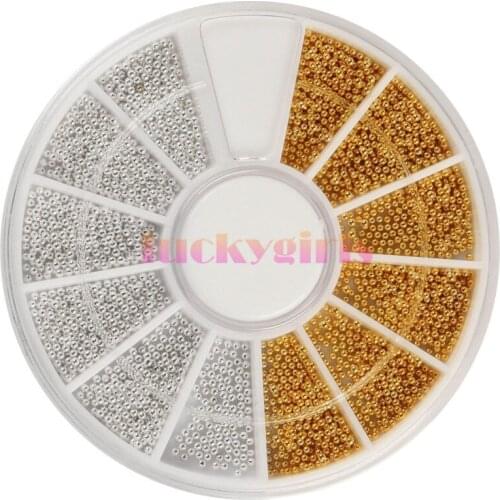 1 mm 3D Nail Art Decorations Gold Silver Metal Materials Beads Wheel All For Nails DIY Nail Ball Wheel