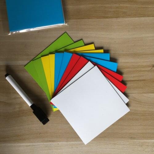 Waterproof Washable 100*100mm Colors Magnetic Dry Erasable Labels Office Reusable Sticker for Visual Workplace Organize Schedule