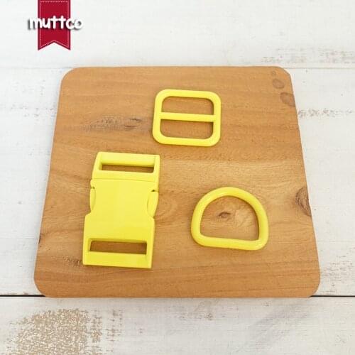 100pcs/lot(metal buckle+adjust buckle+D ring) for 20mm and 25mm webbing DIY cat dog collar accessory 7 colours