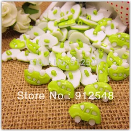 18mm*12mm 100pcs green Car plastic buttons flower buttons for children garment ,c008