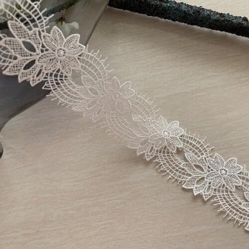 2 yards 40mm Water-soluble Lace Embroidery Tassel Hollow Ribbon for Diy Craft Bouquet Gift Box Packaging Clothing Curtains Trim