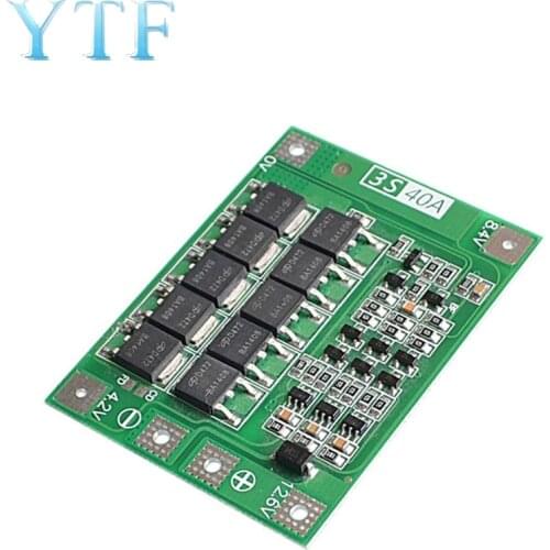 3S BMS 11.1V 12.6V 18650 lithium battery protection board with equalization startable electric drill 40A current
