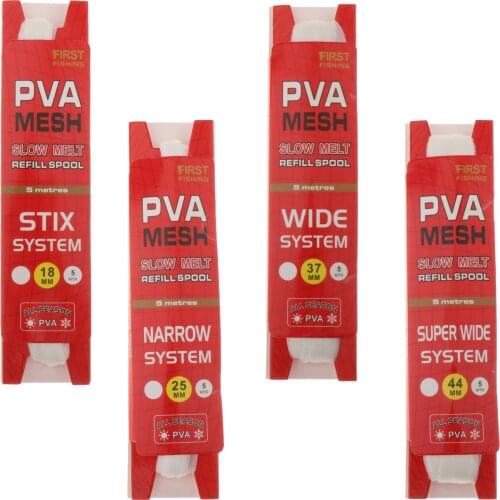 5M Water Soluble Mesh PVA Refill Fishing Stocking Boilie Rig Bait Wrap Bag 18mm 25mm 37mm 44mm