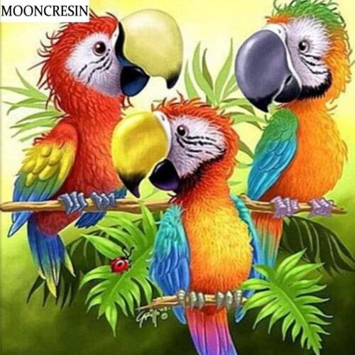 5D Diy Diamond Painting Cross Stitch Parrot Daimond Embroidery Full Square Rhinestones Mosaic Arts New Year Christmas Decoration