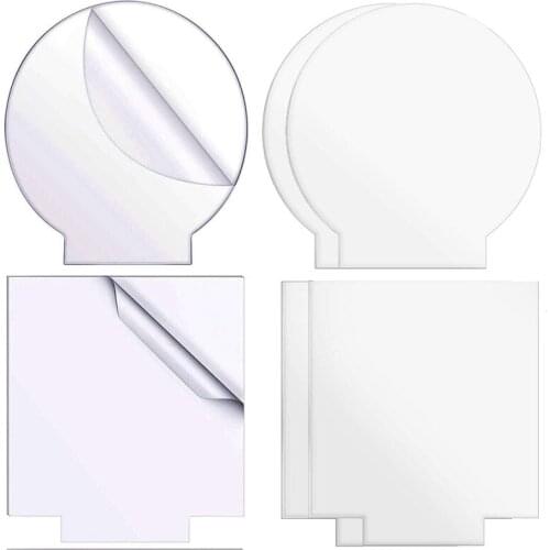 2mm Acrylic Sheet Clear Cast Plexiglass with Double Sided Protective for LED Light Base Signs DIY Display 6 Pcs