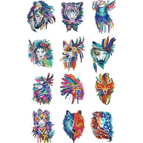 Diamond Painting Stickers Kits for Kids DIY Diamond Art Mosaic Stickers by Numbers Kits for Children Resin Stickers Decoration