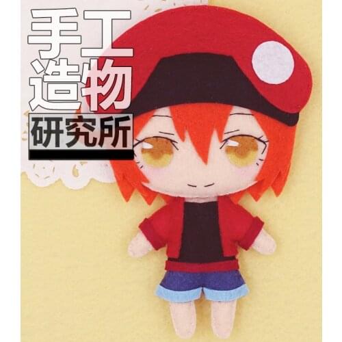 Anime Cell At Work 12cm Soft Stuffed Toys DIY Handmade Pendant Keychain Doll Creative Gift