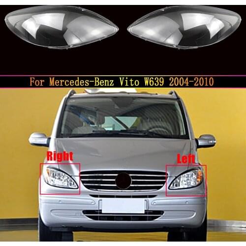 Car Front Headlight Lens For Mercedes-Benz Vito W639 2004~2010 Headlamp Cover Replacement Light Auto Shell Transparent Lampshade