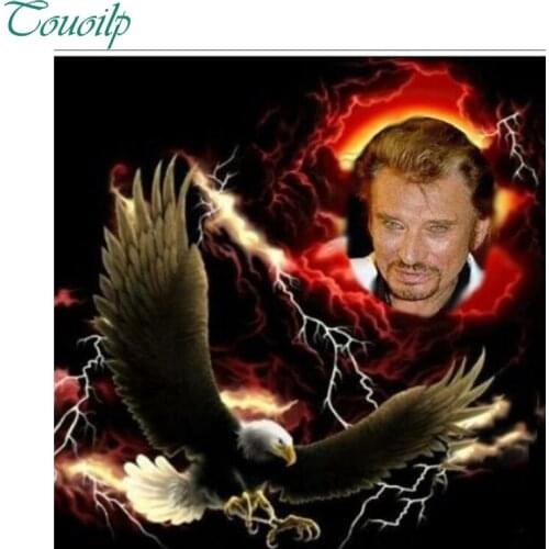 DIY Super chanteur johnny hallyday 5d diamant peinture aigle point de croix diamant broderie diamant tour complet en plastique a