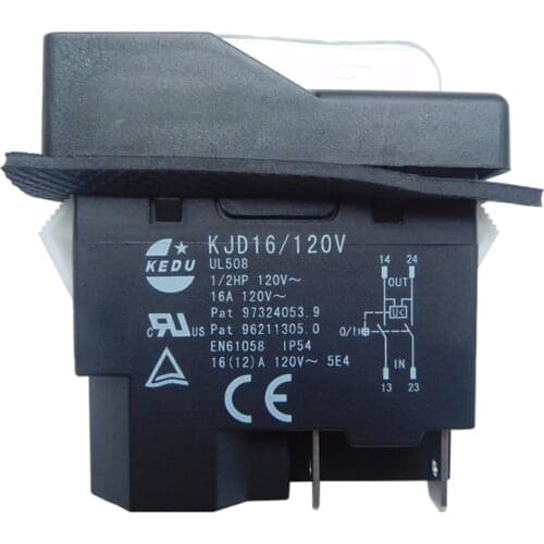 KEDU KJD16 Electromagnetic Switch with Overload and undervoltage Protection Push Button Switches for Electric Power Tools 250V