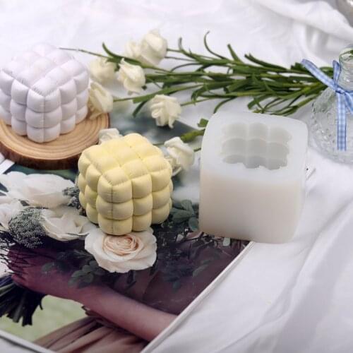 Ins Korea Shell Rubiks Cube Candle Mold Decorative Candle Rectangular Flavor Soy Wax Mold Candle Making Mold Candle Making